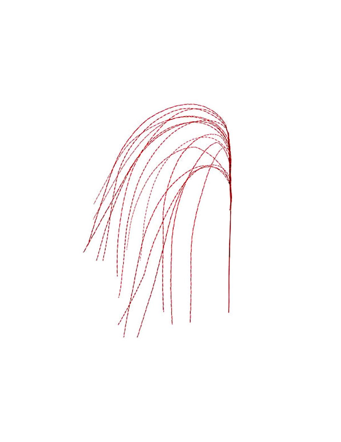 RAMO PENDENTE METALLO 115CM ROSSO