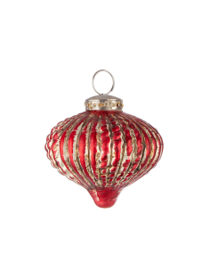 PENDENTE OLIWIA TROTTOLA VETRO 8CM ROSSO