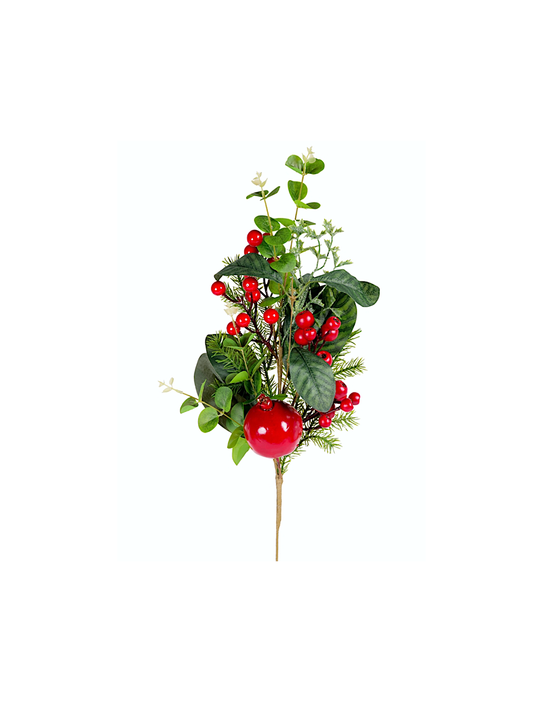 RAMETTO FOGLIE MELOGRANI E BACCHE H80CM PVC