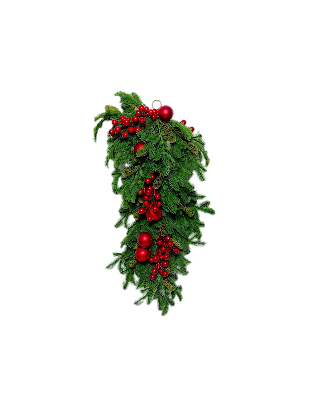 TRALCIO PINO CON BACCHE E SFERE 71X20CM PVC