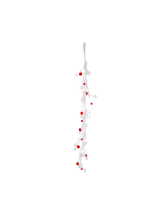 GHIRLANDA POMPON ROSSI CON LED H180CM PVC