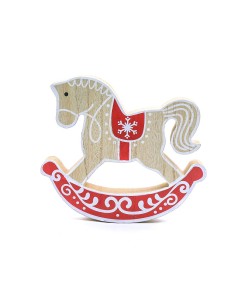 DECORAZIONE CAVALLO A DONDOLO LEGNO 18X16,5CM