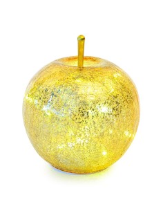 MELA ORO VETRO CON LUCE 16X17CM