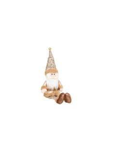 Decorazione figura seduta dorato di Natale 63cm - La magia di Natale risplende in casa tua