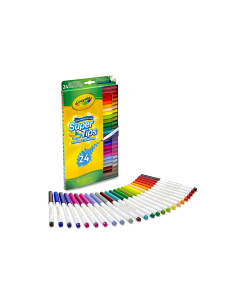 CRAYOLA, SUPERTIPS, PENNARELLI LAVABILI, PUNTA MEDIA, 24 PEZZI, COLORI ASSORTITI, SCUOLA, TEMPO LIBERO
