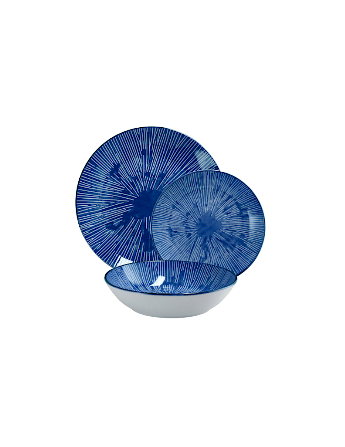 Servizio Tavola in Ceramica Blu 18 Pezzi