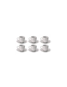 Set 6 Tazze da Caffè in Porcellana con Piattino Decoro Rami