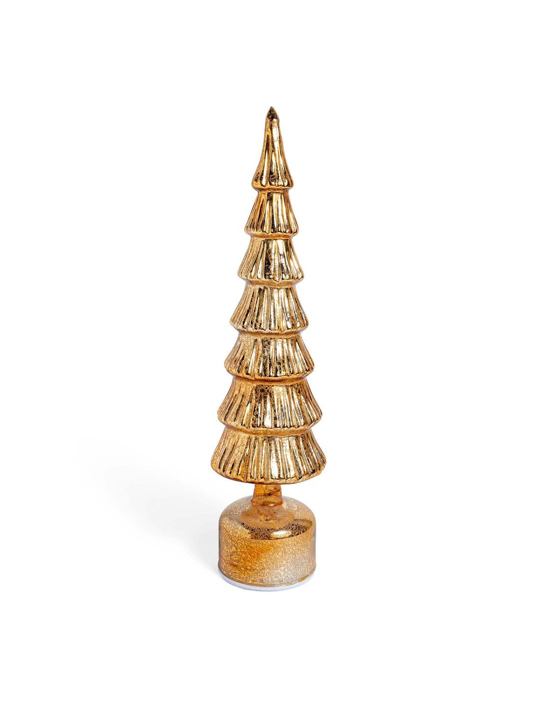 ALBERO ROTANTE VETRO ORO CON LUCI 9X40CM