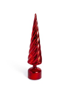 ALBERO ROTANTE VETRO ROSSO CON LUCI 9X40CM