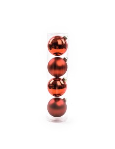 CONF 4 SFERE ROSSE 10CM VETRO