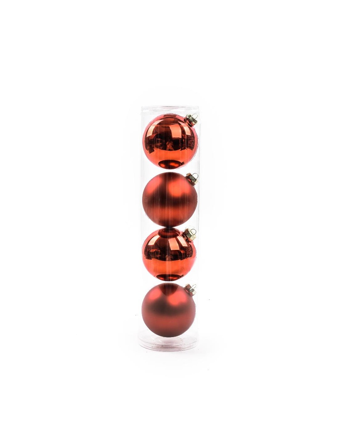 CONF 4 SFERE ROSSE 10CM VETRO