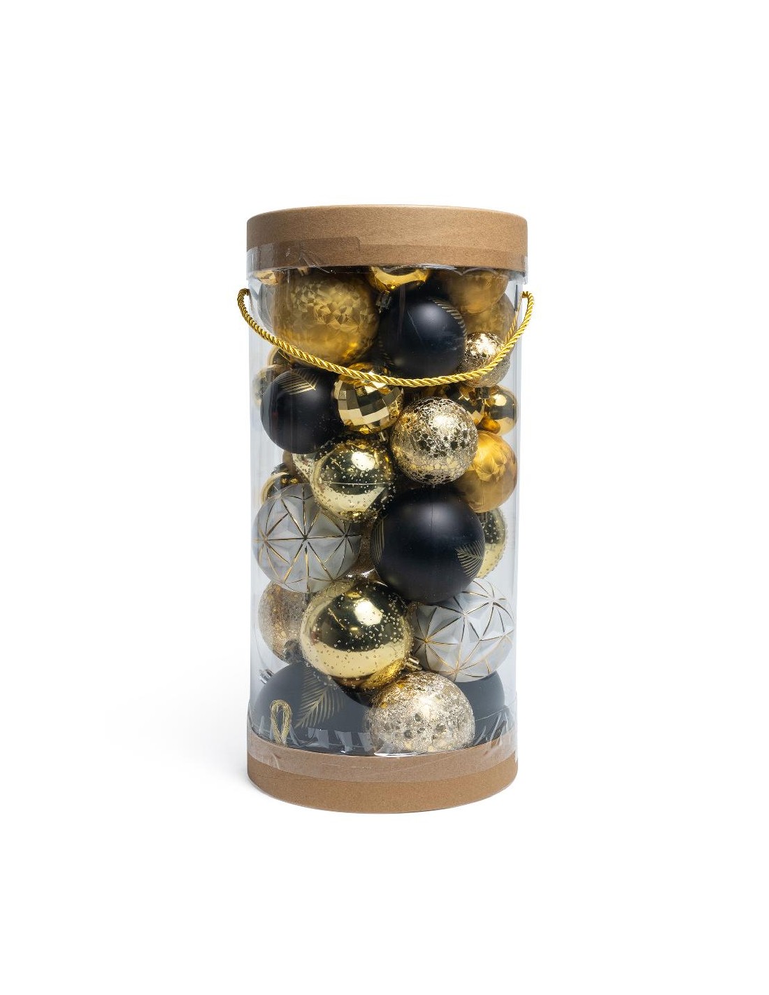 CONF 50 SFERE BLACK GOLD PLASTICA MISURE MISTE