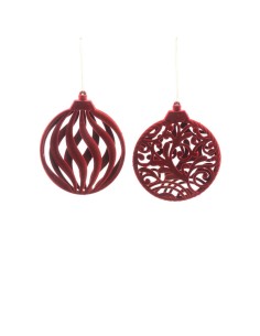 PENDENTE BORDEAUX FLOCCATO PLASTICA 14X17CM ASSORTITO