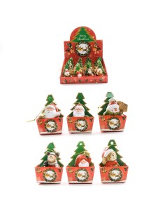 PENDENTE NATALIZIO TERRACOTTA 6CM ASSORTITO CON BORSETTA