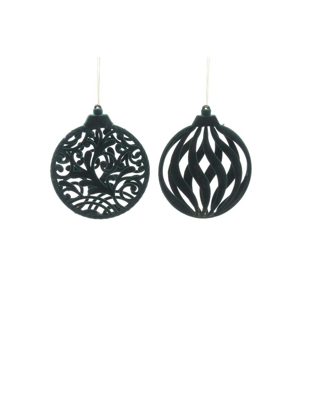 PENDENTE VERDE FLOCCATO PLASTICA 14X17CM ASSORTITO