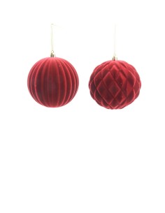 SFERA BORDEAUX FLOCCATA PLASTICA 10CM ASSORTITO