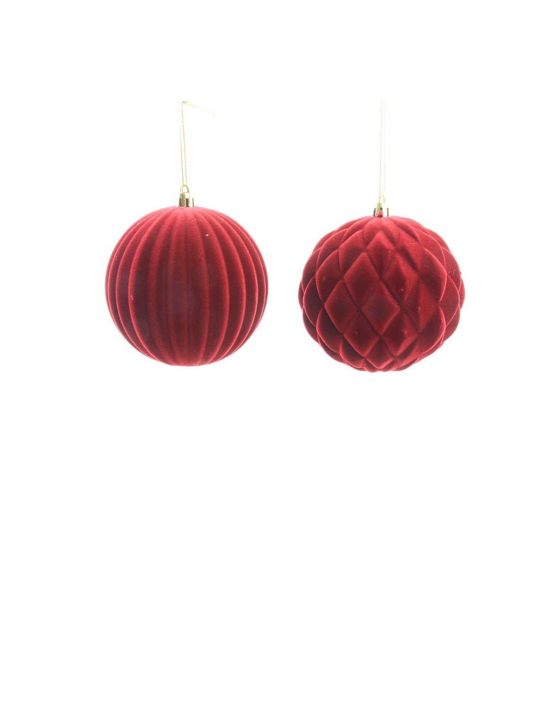 SFERA BORDEAUX FLOCCATA PLASTICA 10CM ASSORTITO