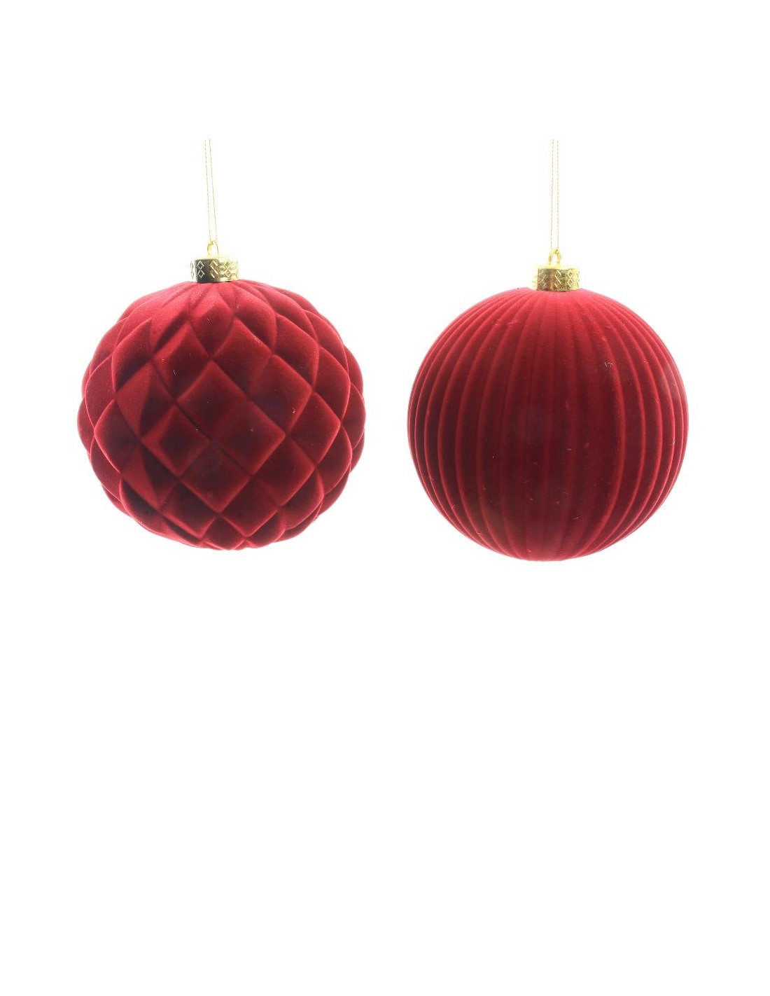SFERA BORDEAUX FLOCCATA PLASTICA 15CM ASSORTITO