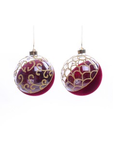 SFERA DI NATALE VETRO 10CM DESIGN ASSORTITI