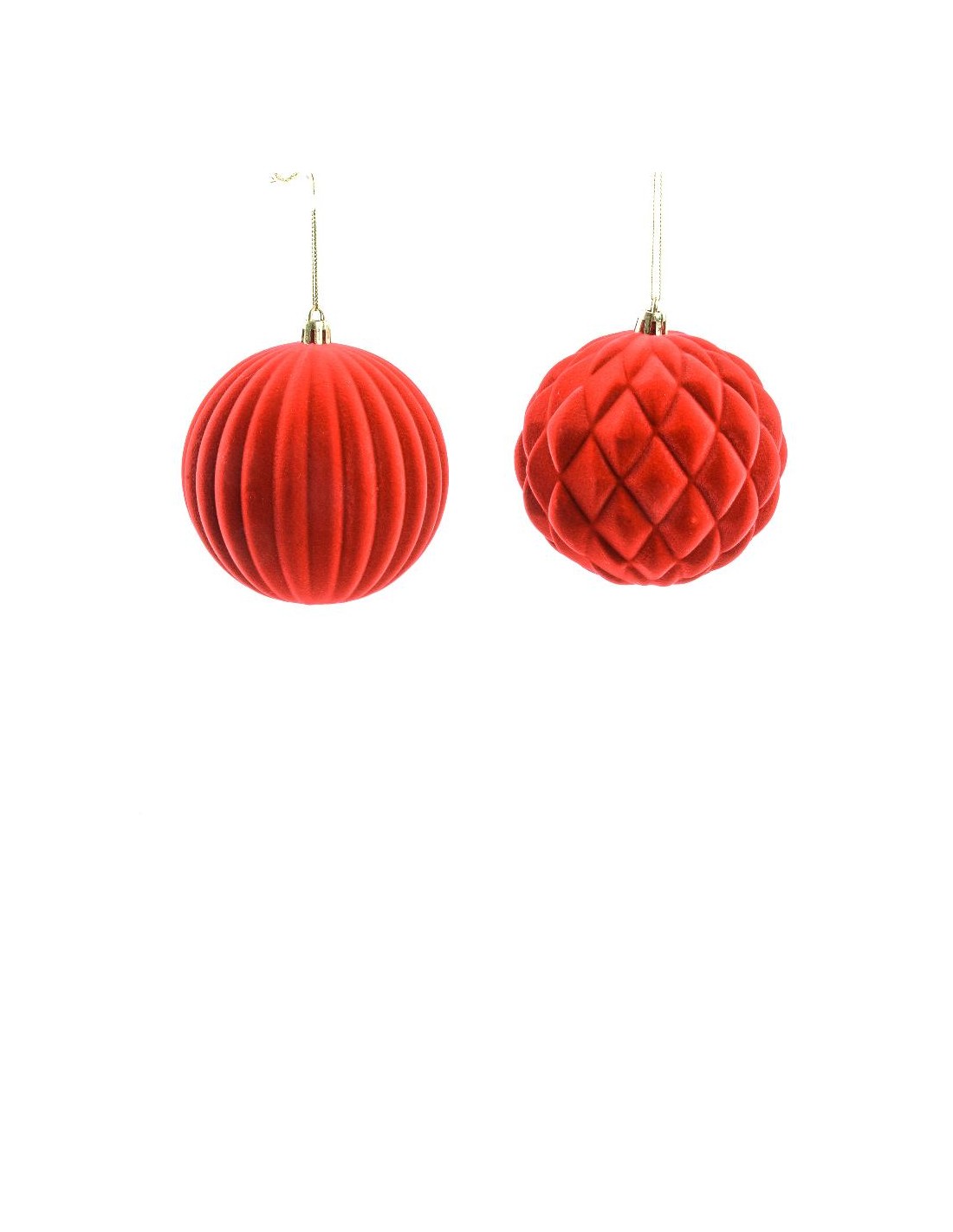 SFERA ROSSA FLOCCATA PLASTICA 10CM ASSORTITO