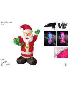 BABBO NATALE 244CM GONFIABILE CON PROIETTORE