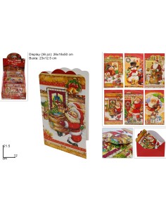 BIGLIETTO AUGURI 3D CON BABBO NATALE ASSORTITO