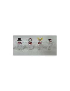 Decorazione figura natalizia di Natale 9x5x11cm assortita con luce LED - La magia di Natale illumina la tua casa