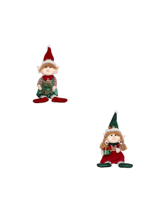 Decorazione folletto seduto di Natale 68cm assortito - La magia di Natale a casa tua