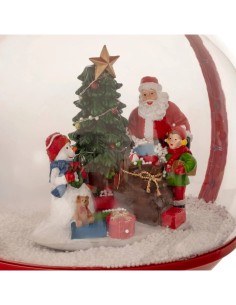 Decorazione lampione di Natale rosso 30x150cm con scenario e 30 luci LED - La magia di Natale illumina la tua casa