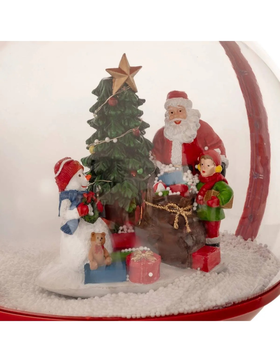 Decorazione lampione di Natale rosso 30x150cm con scenario e 30 luci LED - La magia di Natale illumina la tua casa