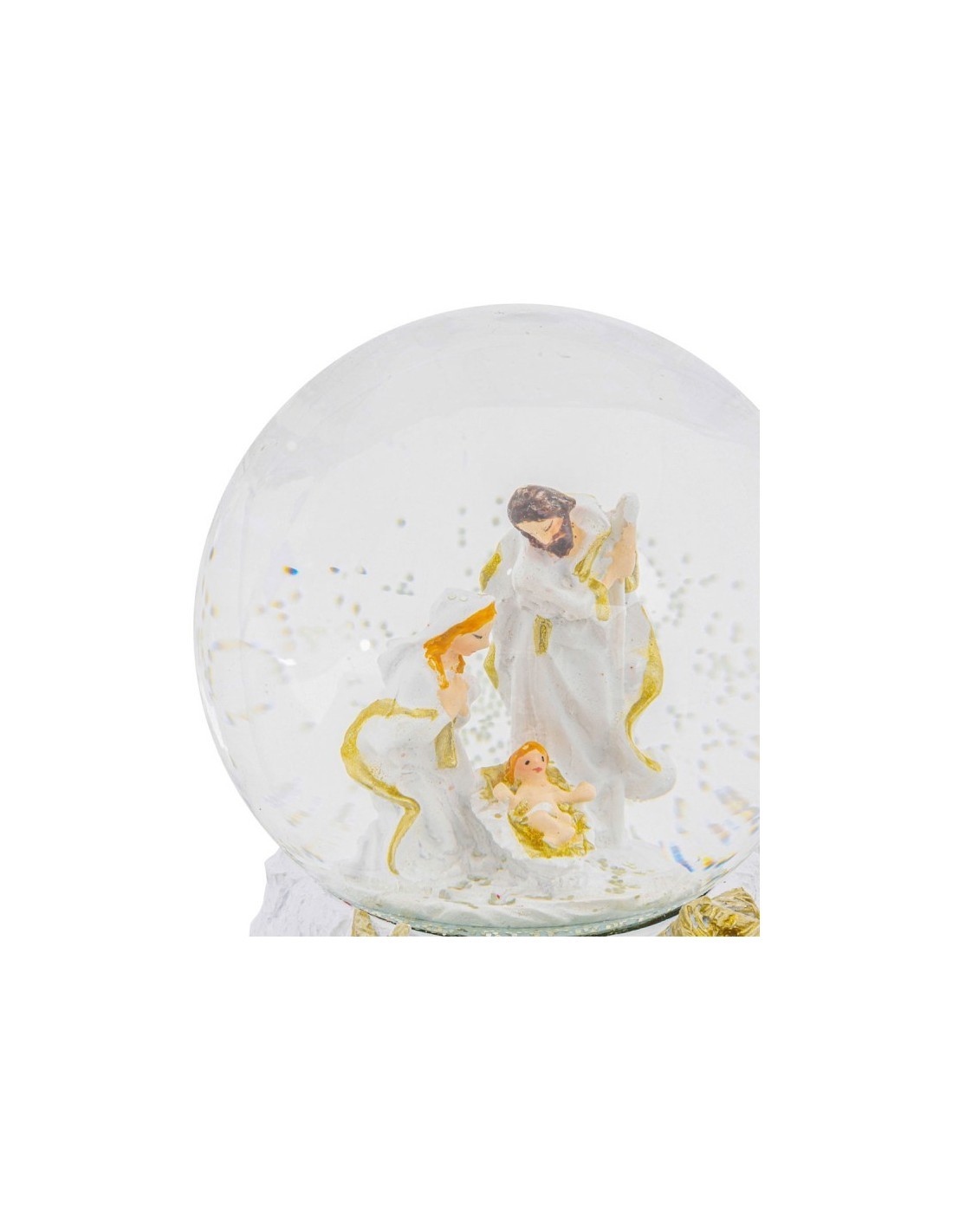 Decorazione palla di neve di Natale 10x13cm con natività in resina - La magia di Natale a casa tua