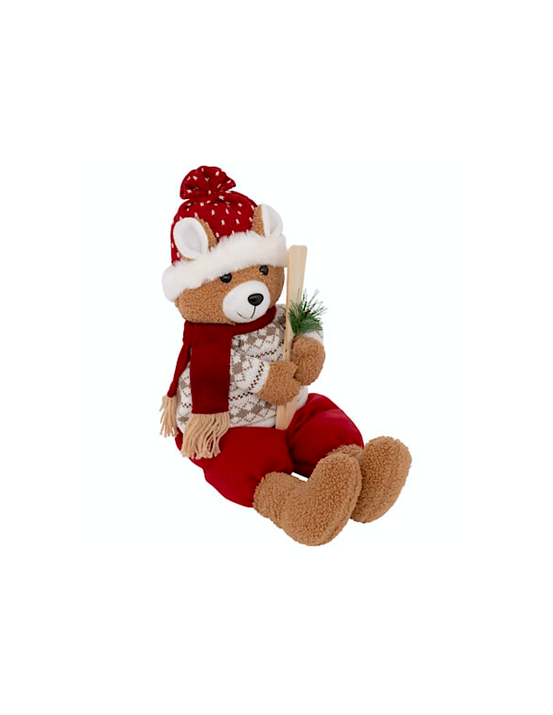 Decorazione peluche orso sciatore di Natale 50cm in poliestere - La magia di Natale a casa tua