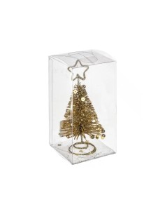 Decorazione segnaposto albero di Natale D5xH10cm in metallo oro - La magia di Natale sulla tua tavola 2