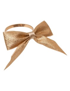 Decorazione set 2 fermatovaglioli di Natale fiocco dorato - La magia di Natale sulla tua tavola 2