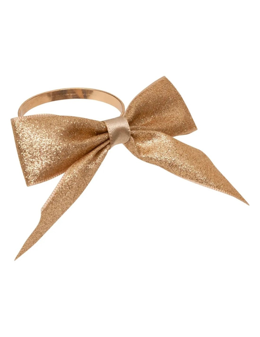 Decorazione set 2 fermatovaglioli di Natale fiocco dorato - La magia di Natale sulla tua tavola