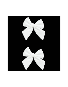 Decorazione set 2 fiocchi di Natale bianchi 13x18cm in poliestere - La magia di Natale a casa tua