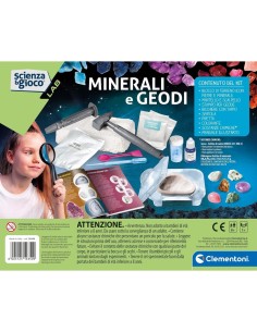 CLEMENTONI SCIENZA E GIOCO LAB, MINERALI E GEODI, GIOCO SCIENTIFICO, 8+ ANNI, MADE IN ITALY