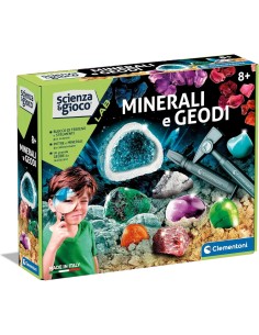 CLEMENTONI SCIENZA E GIOCO LAB, MINERALI E GEODI, GIOCO SCIENTIFICO, 8+ ANNI, MADE IN ITALY