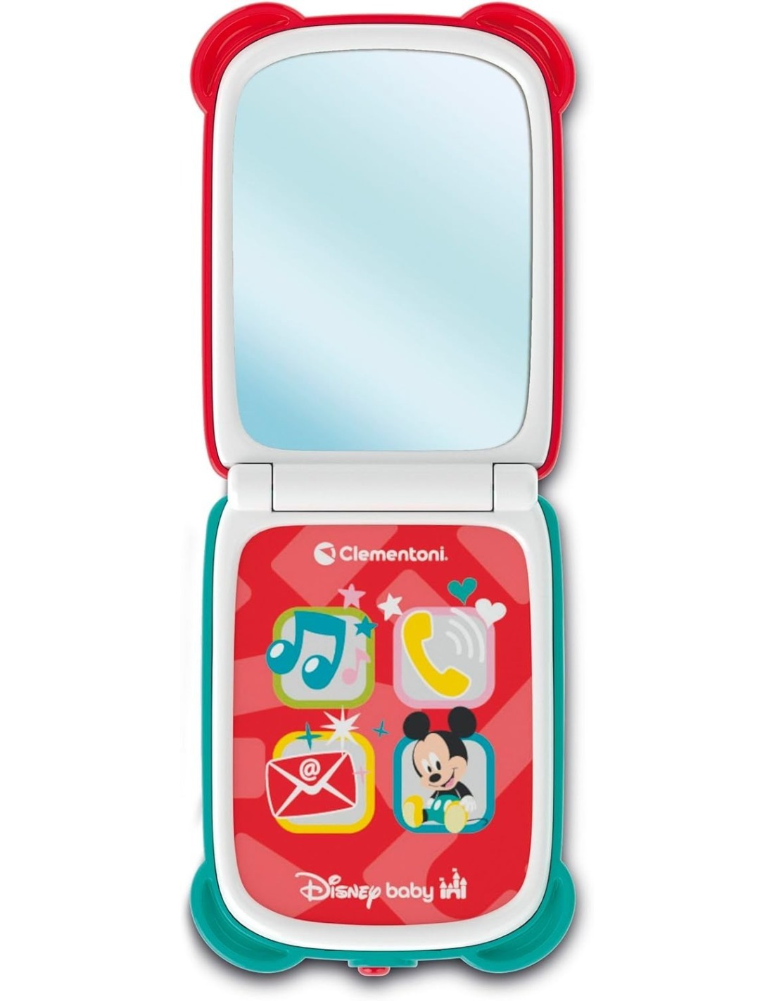 CLEMENTONI, DISNEY BABY, MICKEY FLIP PHONE, TELEFONO BAMBINI, 9-36 MESI, LUCI E SUONI