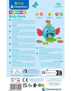 CLEMENTONI, BABY UCCELLINO SALVADANAIO, GIOCO PRIMA INFANZIA, SALVADANAIO, 7 GETTONI
