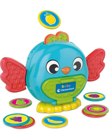 CLEMENTONI, BABY UCCELLINO SALVADANAIO, GIOCO PRIMA INFANZIA, SALVADANAIO, 7 GETTONI