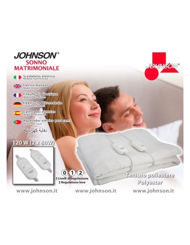 Johnson Sonno – Termocoperta Elettrica Matrimoniale 2x60W con Doppio Controllo