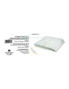 Johnson Sonno – Termocoperta Elettrica Singola 150x80 cm 60W