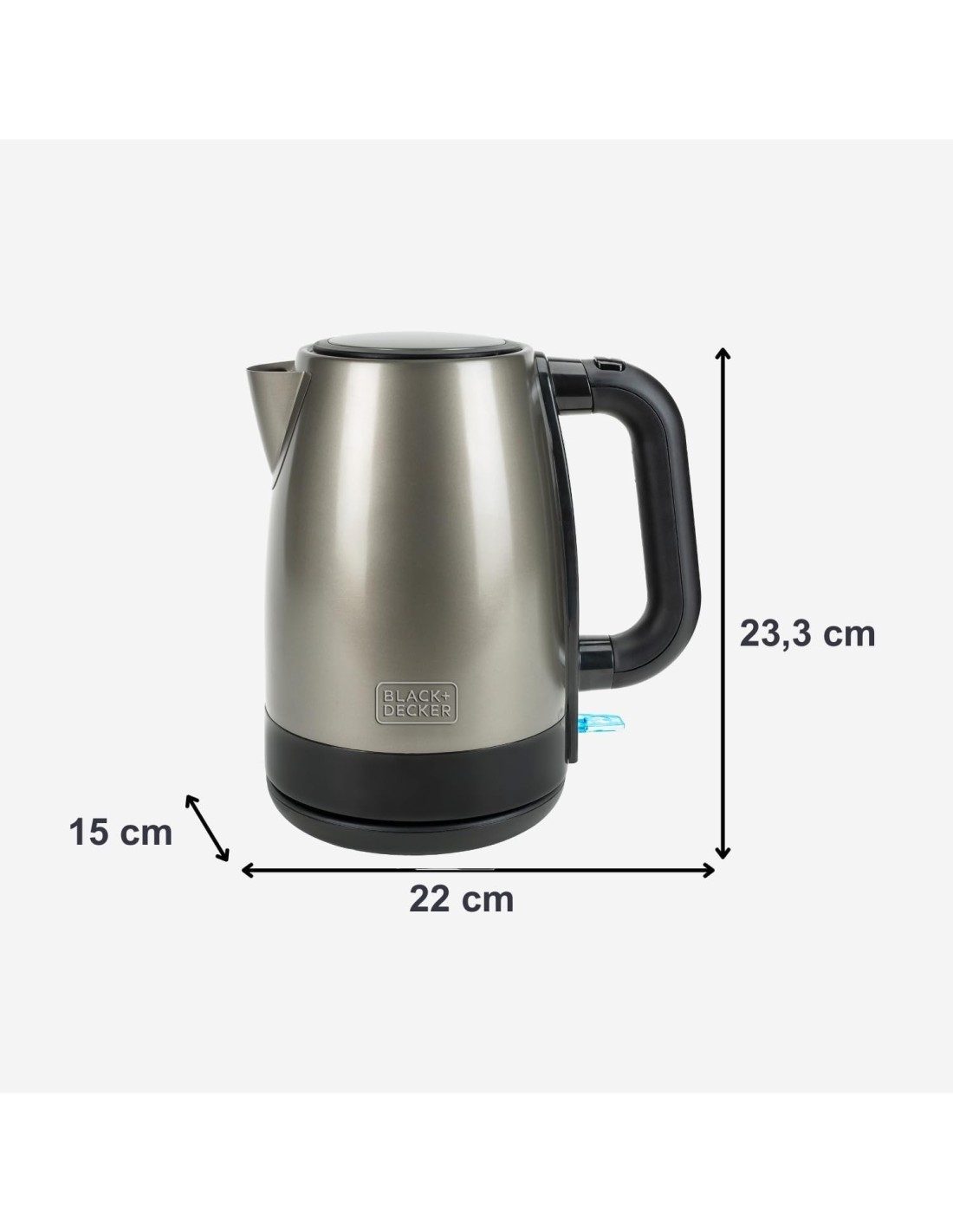 BLACK+DECKER BXKE2201E – Bollitore Elettrico Inox 2200 W, 1,7 L