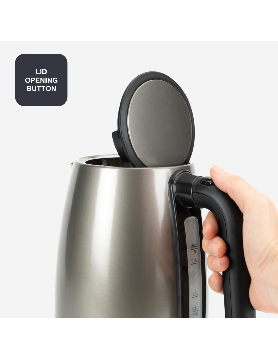 BLACK+DECKER BXKE2201E – Bollitore Elettrico Inox 2200 W, 1,7 L