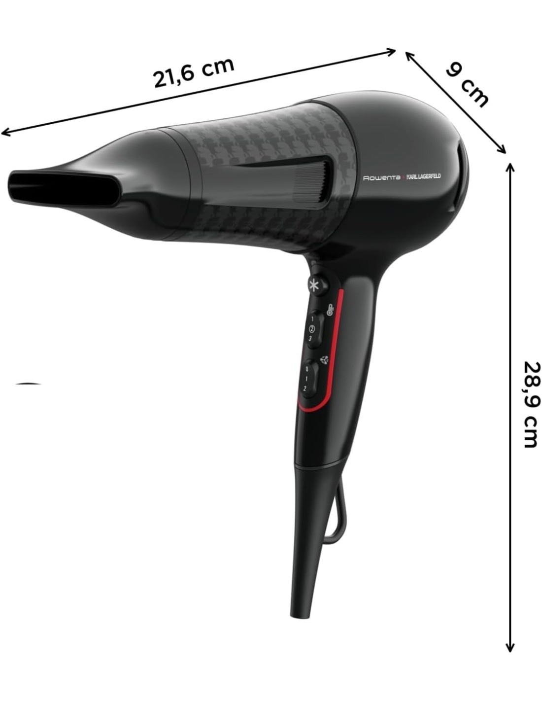 Rowenta Powerline CV591LF0 Asciugacapelli 2300 W – Nero, Boost di Ioni e Thermo Control