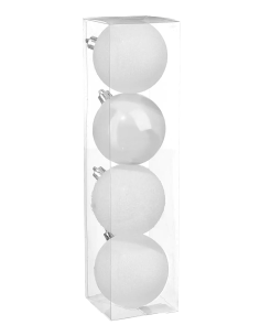 Decorazione set 4 palline di Natale bianche D8cm Feeric Lights & Christmas - La magia di Natale a casa tua