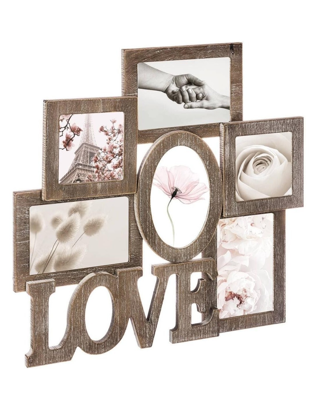 ATMOSPHERA CREATEUR D’INTERIEUR – Portafoto Charme in Legno Naturale 6 Foto – Stile Vintage