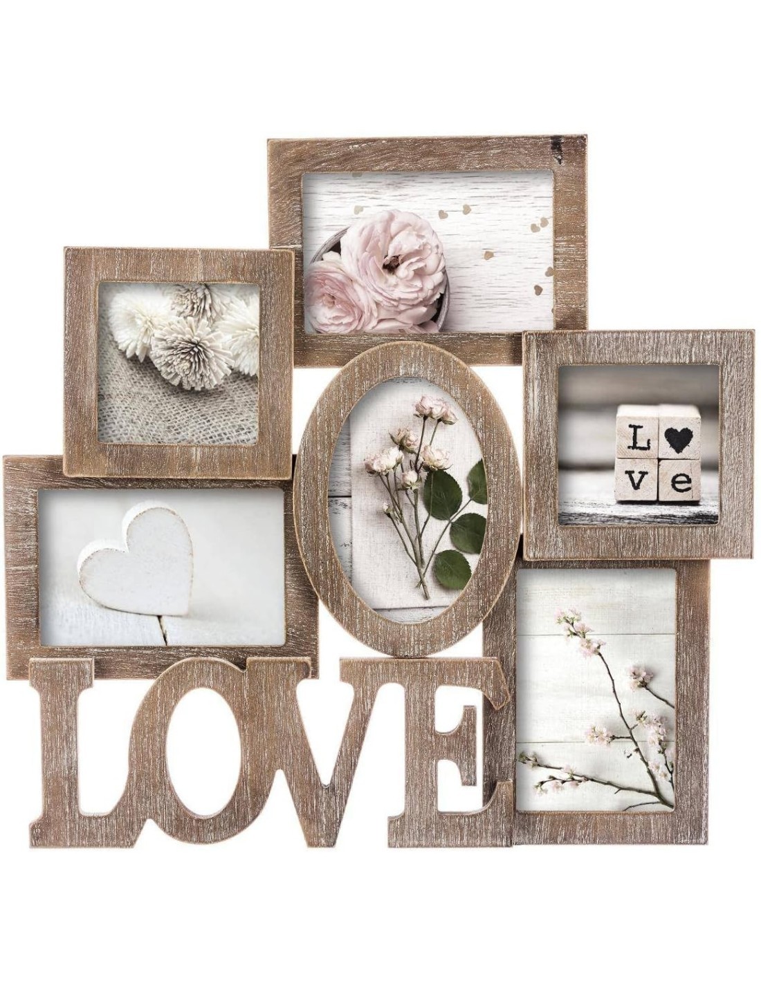 ATMOSPHERA CREATEUR D’INTERIEUR – Portafoto Charme in Legno Naturale 6 Foto – Stile Vintage