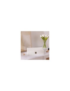 Scatola Portagioie Loe in Bouclé Bianco – 28 x 19 x 7 cm